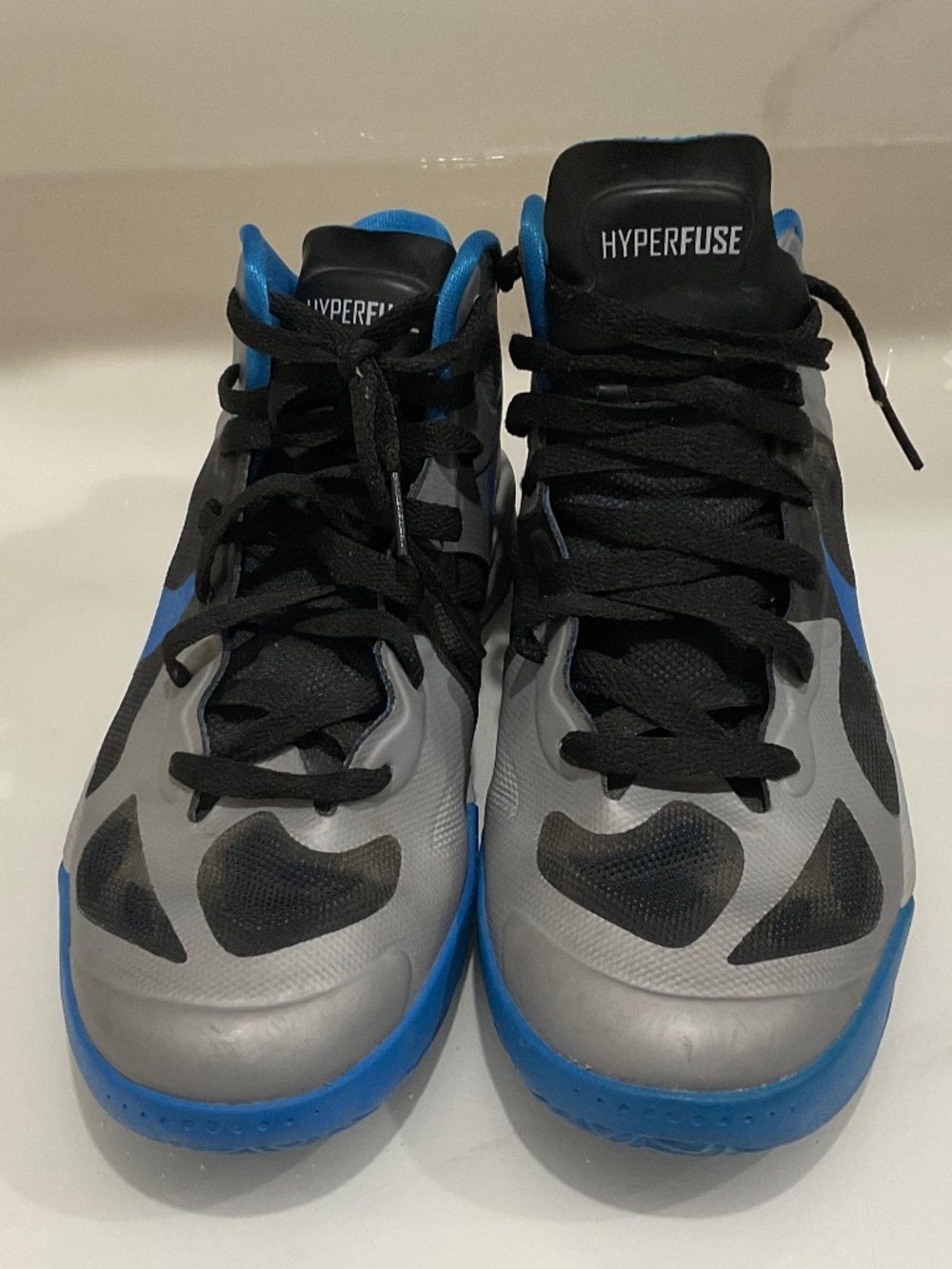 Nike Hyperfuse Blue Black Gray Sneakers. Size: 6Y.  Pre-Owned